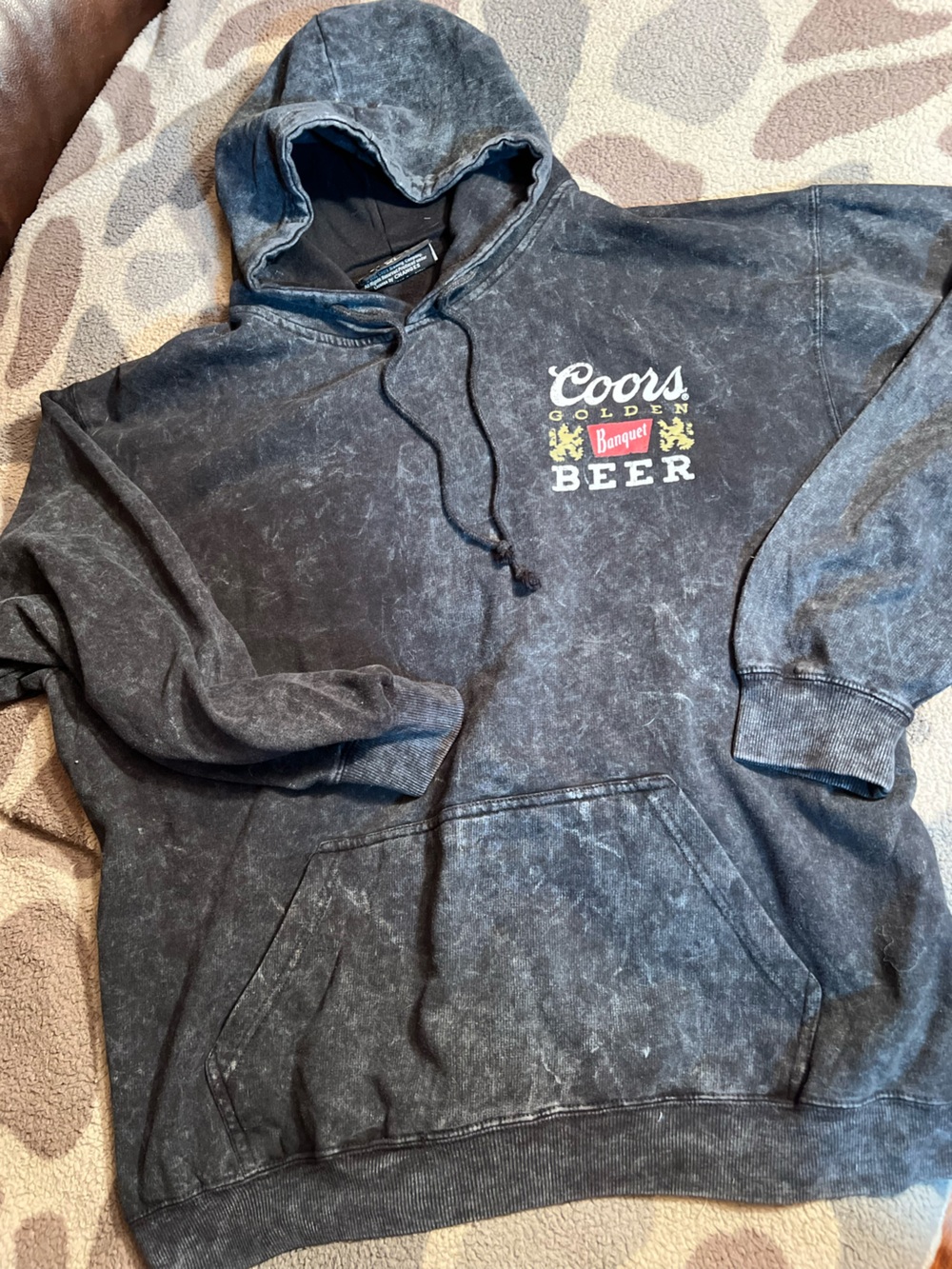 Rock Revival Black Washed Coors Beer Hoodie